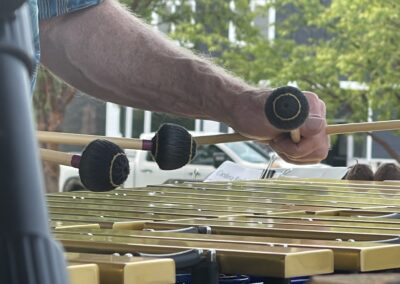 John Damberg's hands and mallets