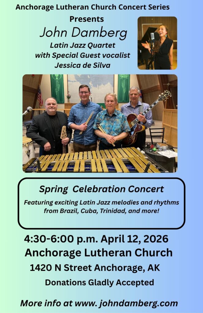 April 12, 2026 John Damberg Latin Jazz Quintet Concert flyer