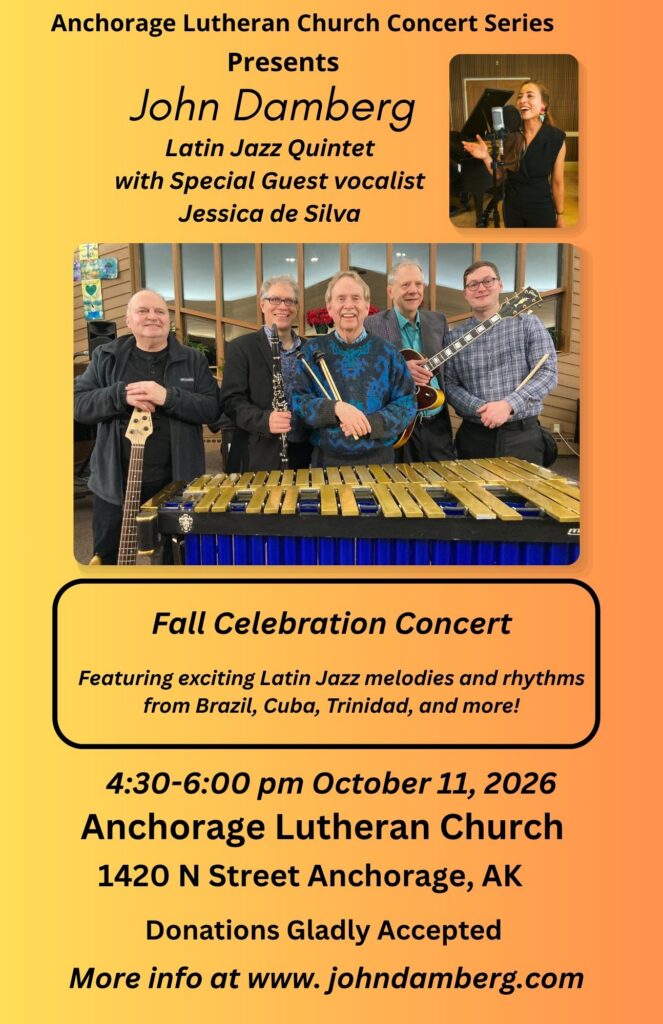 October 11, 2026 John Damberg Latin Jazz Quintet Concert Flyer